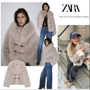 ZARA Faux Fur Toggle Coat LIMITED EDITION NWT 5854/221